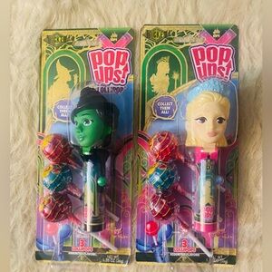 Wicked| Glinda & Elphaba Push Up Lollipop Holder with 3 Lollipops|NEW
